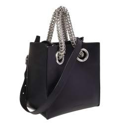 Pre Owned Alexander Wang Black Leather Genesis Box Chain Tote