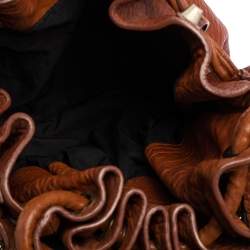 Pre Owned Alexander Wang Brown Textured Leather Diego Bucket Bag