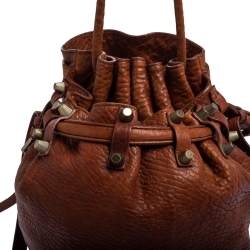Pre Owned Alexander Wang Brown Textured Leather Diego Bucket Bag