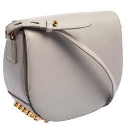 Alexander Wang Grey Leather Studded Lia Shoulder Bag
