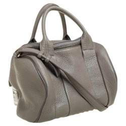 مملوكة مسبقًا حقيبة أليكساندر وانغ روكو دوفيل جلد رصاصي منقوش