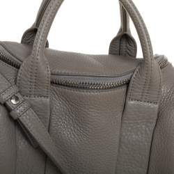 مملوكة مسبقًا حقيبة أليكساندر وانغ روكو دوفيل جلد رصاصي منقوش