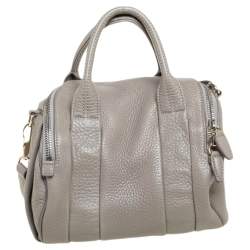 مملوكة مسبقًا حقيبة أليكساندر وانغ روكو دوفيل جلد رصاصي منقوش