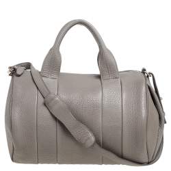 Alexander Wang Grey Pebbled Leather Rocco Duffle Bag