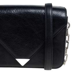 Alexander Wang Black Crinkled Leather Small Prisma Shoulder Bag