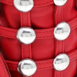 Alexander Wang Red Leather Mini Studded Bucket Bag