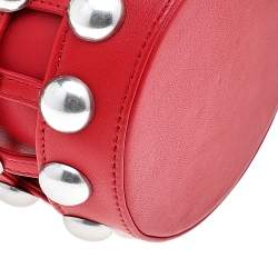 Alexander Wang Red Leather Mini Studded Bucket Bag