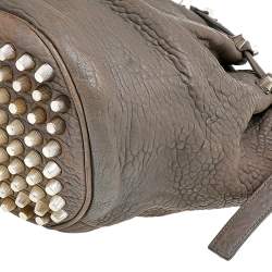 Alexander Wang Grey Textured Leather Diego Bucket Bag