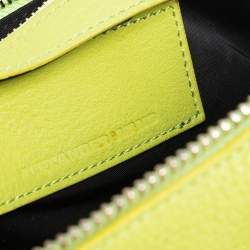 Pre Owned Alexander Wang Lime Green Textured Leather Rocco Duffel Bag