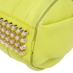 Pre Owned Alexander Wang Lime Green Textured Leather Rocco Duffel Bag