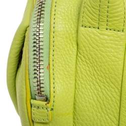 Pre Owned Alexander Wang Lime Green Textured Leather Rocco Duffel Bag