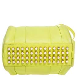 Pre Owned Alexander Wang Lime Green Textured Leather Rocco Duffel Bag