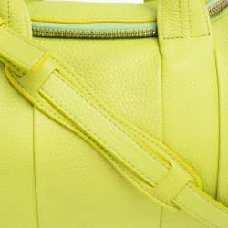 Pre Owned Alexander Wang Lime Green Textured Leather Rocco Duffel Bag