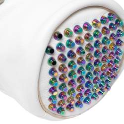 Pre Owned Alexander Wang White Leather Iridescent Stud Diego Bucket Bag