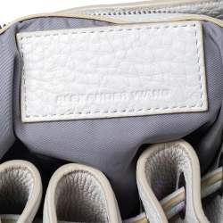 Pre Owned Alexander Wang White Leather Iridescent Stud Diego Bucket Bag