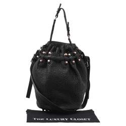 Alexander Wang Black Textured Leather Diego Bucket Bag