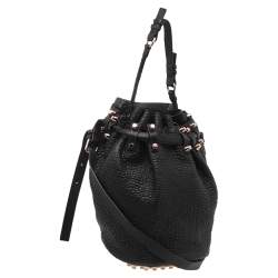 Alexander Wang Black Textured Leather Diego Bucket Bag