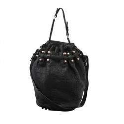 Alexander Wang Black Textured Leather Diego Bucket Bag