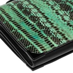 Alexander Wang Green/Black Snakeskin and Leather Flap Shoulder Bag