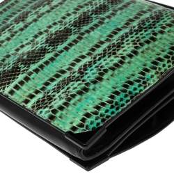Alexander Wang Green/Black Snakeskin and Leather Flap Shoulder Bag
