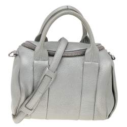 Alexander Wang Metallic Silver Leather Small Rockie Satchel
