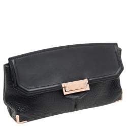 Pre Owned Alexander Wang Black Leather Marion Prisma Clutch