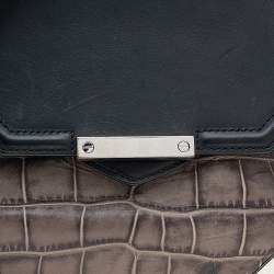 Alexander Wang Grey/Black Croc Embossed Leather Mini Marion Prisma Shoulder Bag