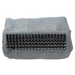 Pre Owned حقيبة ساتشل اليكساندر وانغ روكي جلد منقوش أزرق باهت 