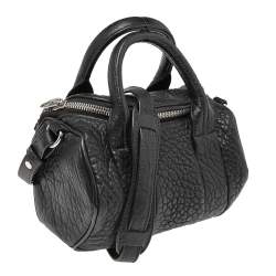 مملوكة مسبقًا Alexander Wang Black Pebbled Leather Mini Rockie Satchel