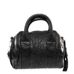 مملوكة مسبقًا Alexander Wang Black Pebbled Leather Mini Rockie Satchel