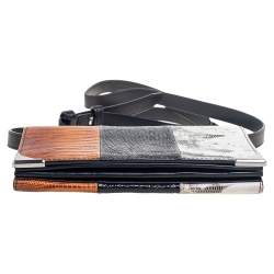 Alexander Wang Multicolor Lizard Embossed Metal Flap Clutch Bag