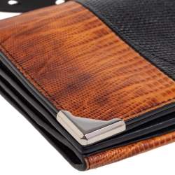 Alexander Wang Multicolor Lizard Embossed Metal Flap Clutch Bag