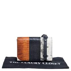 Alexander Wang Multicolor Lizard Embossed Metal Flap Clutch Bag
