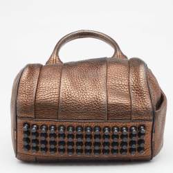 Pre Owned Alexander Wang Metallic Bronze Pebbled Leather Rocco Duffel Bag