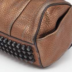 Pre Owned Alexander Wang Metallic Bronze Pebbled Leather Rocco Duffel Bag