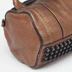 Pre Owned Alexander Wang Metallic Bronze Pebbled Leather Rocco Duffel Bag