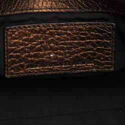 Pre Owned Alexander Wang Metallic Bronze Pebbled Leather Rocco Duffel Bag