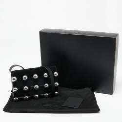 Alexander Wang Black Leather and Suede Studded Cage Crossbody Bag