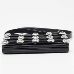 Alexander Wang Black Leather and Suede Studded Cage Crossbody Bag