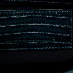 Alexander Wang Green Croc Embossed And Iguana Leather Marion Prisma  Shoulder Bag