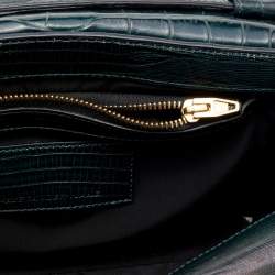 Alexander Wang Green Croc Embossed And Iguana Leather Marion Prisma  Shoulder Bag