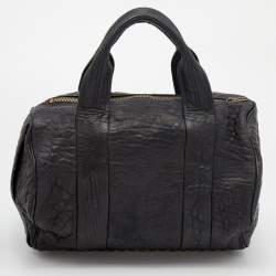 Pre Owned Alexander Wang Black Leather Studded Boston Bag