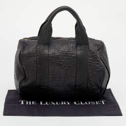 Pre Owned Alexander Wang Black Leather Studded Boston Bag