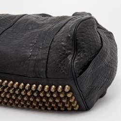 Pre Owned Alexander Wang Black Leather Studded Boston Bag