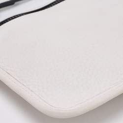 Alexander Wang White/Black Leather Slim Wristlet Clutch