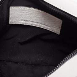 Alexander Wang White/Black Leather Slim Wristlet Clutch