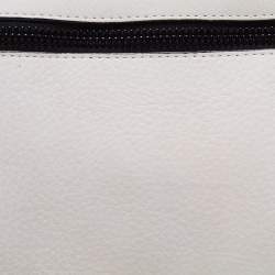 Alexander Wang White/Black Leather Slim Wristlet Clutch