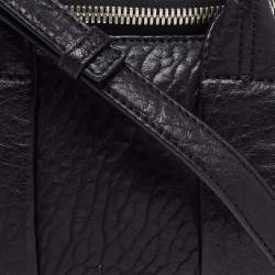 Pre Owned Alexander Wang Black Textured Leather Mini Rocco Duffel Bag