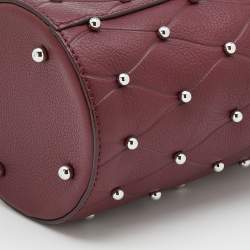 Alexander Wang Burgundy Leather Mini Roxy Studded Bucket Bag