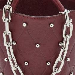 Alexander Wang Burgundy Leather Mini Roxy Studded Bucket Bag